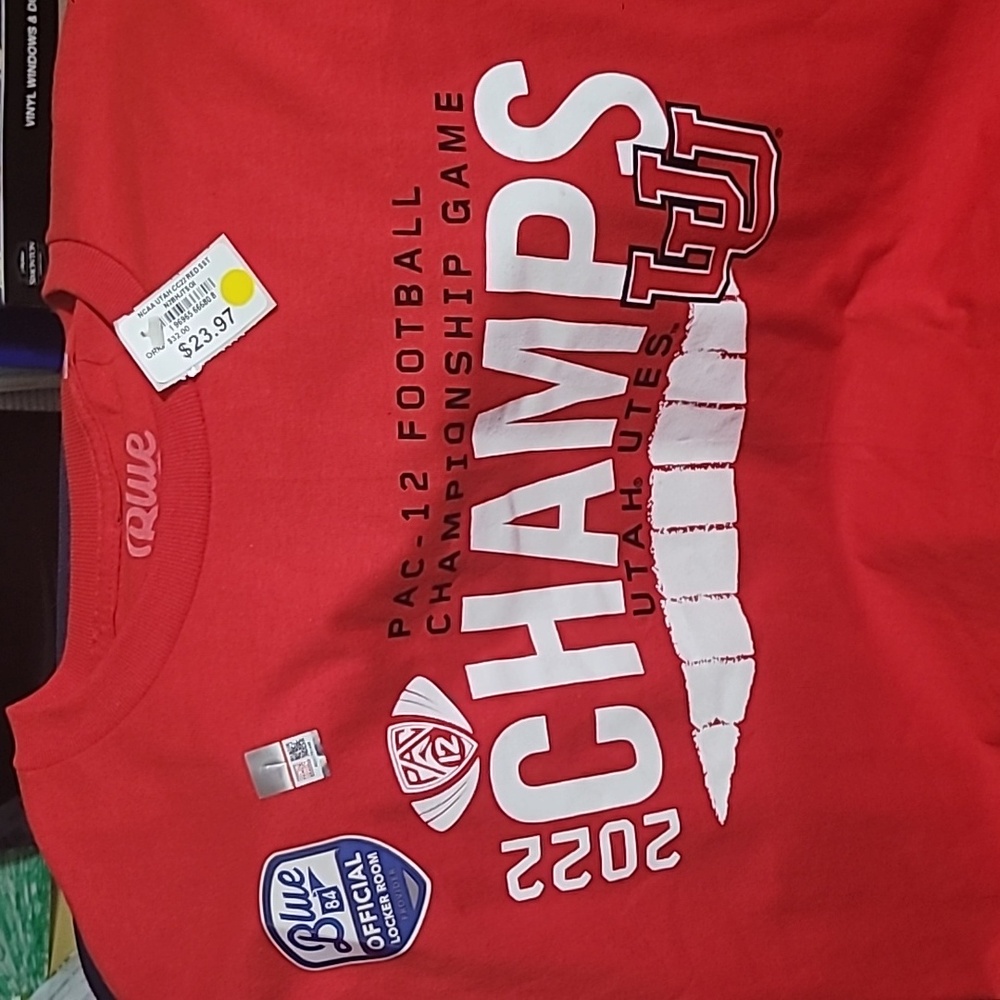 Utah Utes Youth 22' PAC-12 Football Conference Champions T-Shirt Size L Boys NWT - Picture 3 of 3
